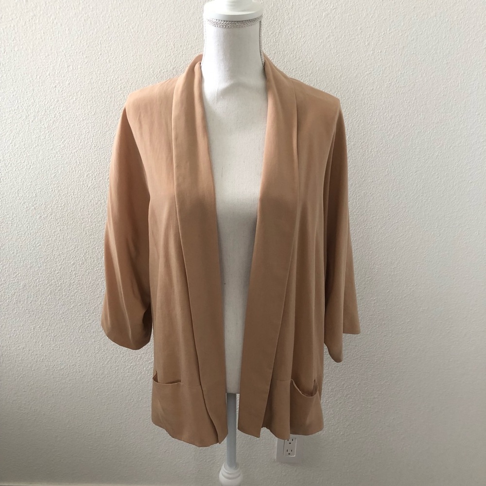 Zara Drapey Open-Front Blazer